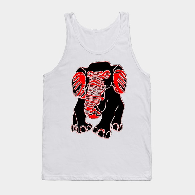 Elephant silhouette Siluet 3D 大象 elefant pixelart Tank Top by 4rpixs